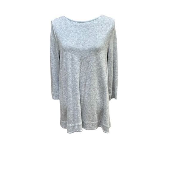 COS Gray Lyocell Cotton Blend Long Sleeve Tunic Dress L Minimalist A-Line - Picture 1 of 5